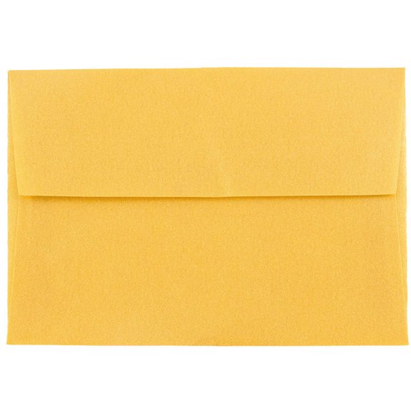 JAM Paper 4Bar Translucent Envelopes, 3 5/8 x 5 1/8, Gold, 50/Pack