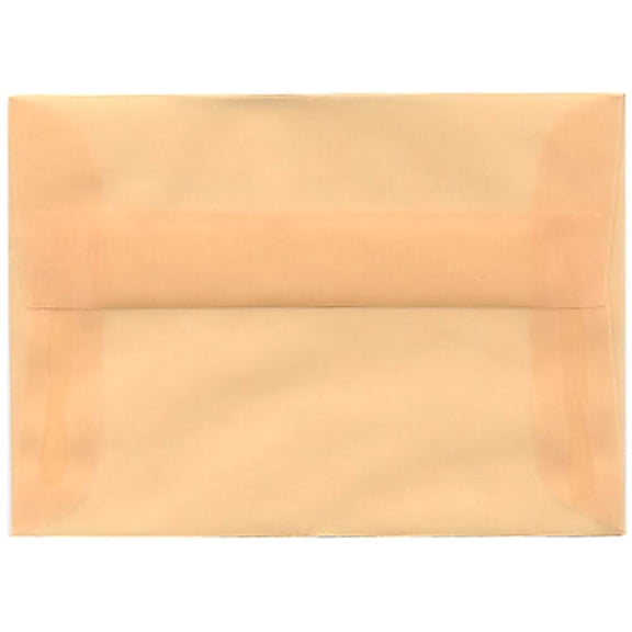 JAM Paper 4Bar Translucent Envelopes, 3 5/8 x 5 1/8, Spring Ochre Ivory, 50/Pack