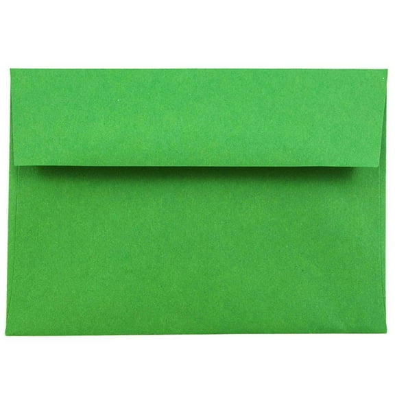 JAM Paper 4bar A1 Invitation Envelope, 3 5/8" x 5 1/8", Brite Hue Green Recycled, 250/pack