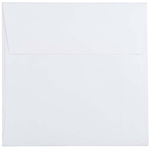 JAM Paper 5 1/2 x 5 1/2 Square Invitation Envelopes, White, 25 per Pack