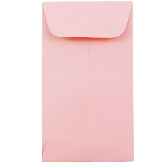 JAM Paper #5.5 Coin Envelopes, 3 1/8 x 5 1/2, Baby Pink, 50 per Pack