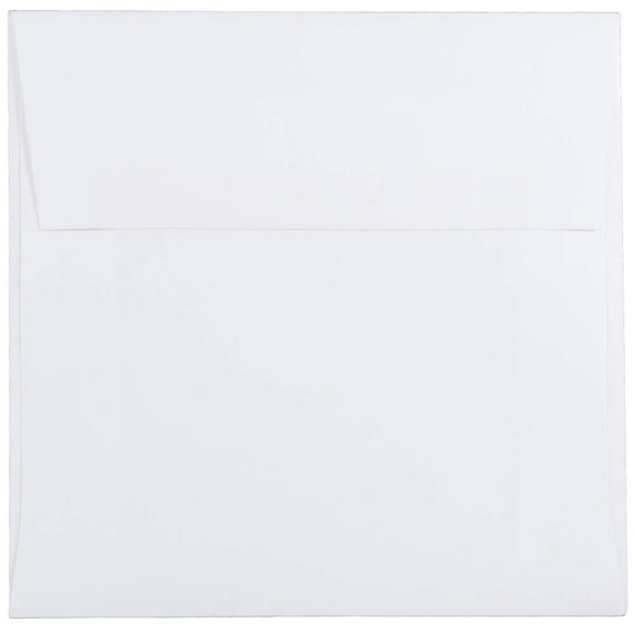 JAM Paper 5.5" x 5.5" Square Invitation Envelopes, White, 100 Per Pack