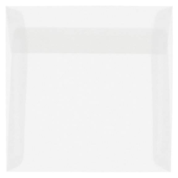 JAM Paper 5.5 x 5.5 Translucent Envelopes, Clear, 25/Pack