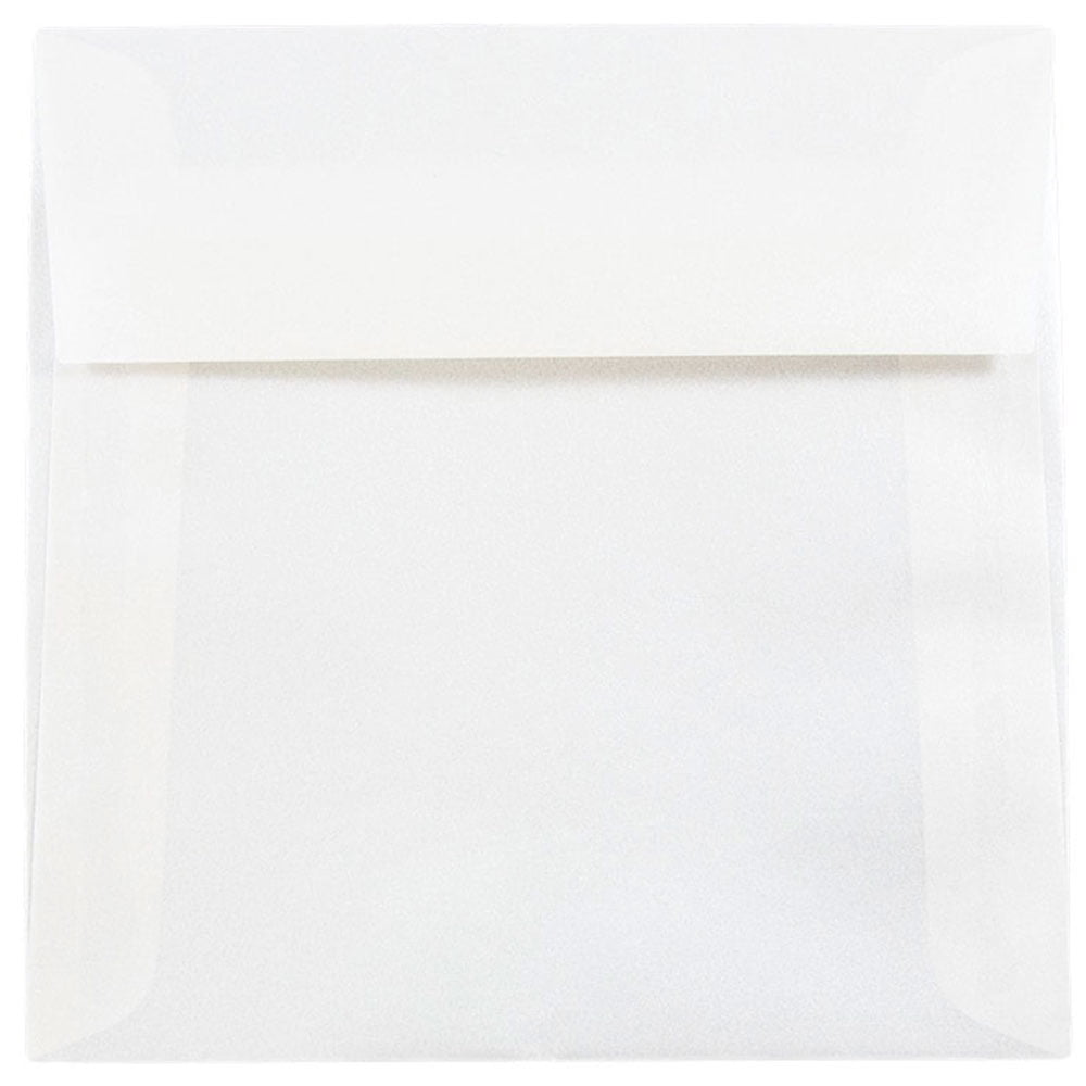JAM Paper 5.5 x 5.5 Translucent Envelopes, Platinum, 50/Pack
