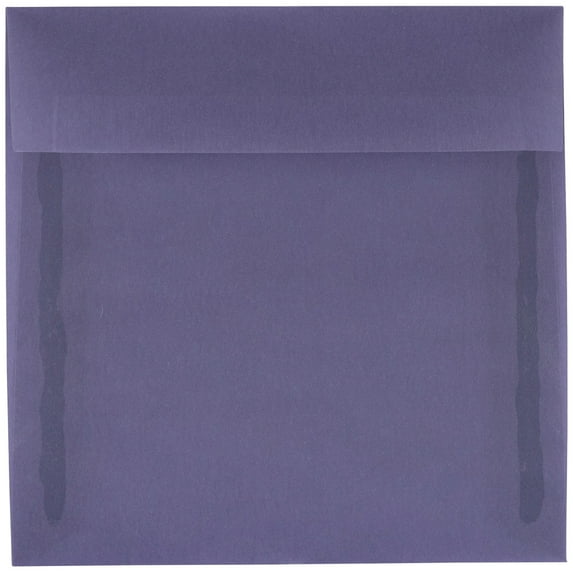 JAM Paper 5.5x5.5 Translucent Envelopes, Purple, 50/Pack, Wisteria Purple