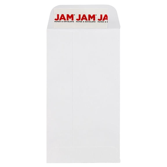 JAM Paper #5 Coin Peel and Seal Envelopes, 2-7/8" x 5-1/4", White, 100 Per Pack
