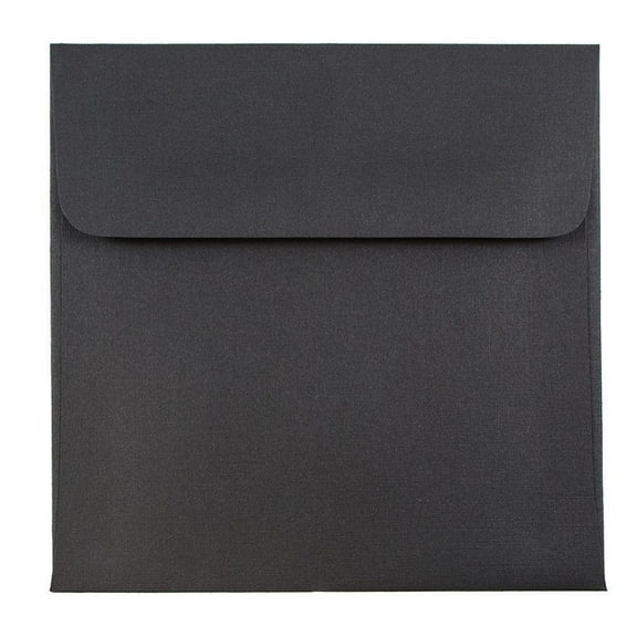 JAM Paper 5 x 5 Square Envelopes, Black Linen, 250/Pack