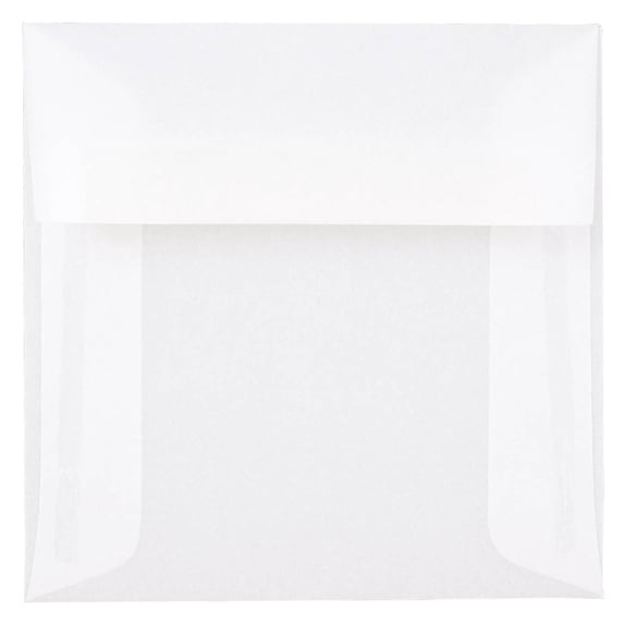 JAM Paper 5 x 5 Translucent Envelopes, Clear, 50/Pack