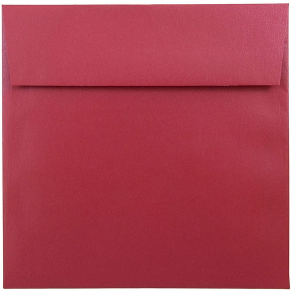 JAM Paper 6.5 x 6.5 Envelopes, Jupiter Red Metallic, 1000/Carton