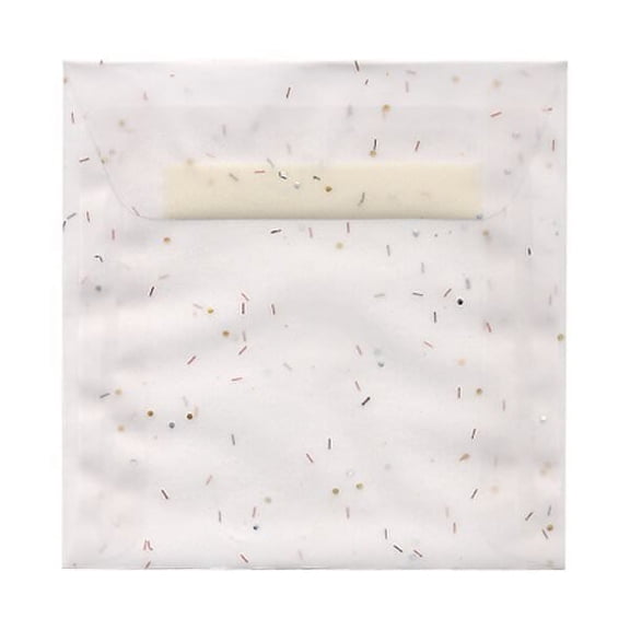 JAM Paper 6.5 x 6.5 Square Translucent Vellum Envelopes, White, 25/Pack