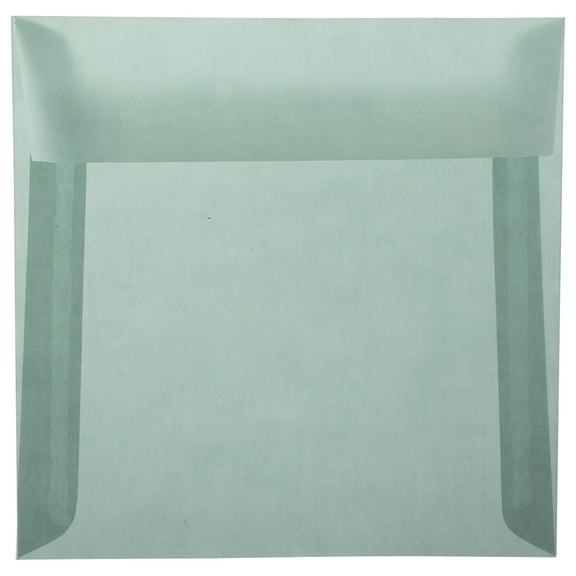 JAM Paper 6.5 x 6.5 Translucent Envelopes, Ocean Blue, 50/Pack