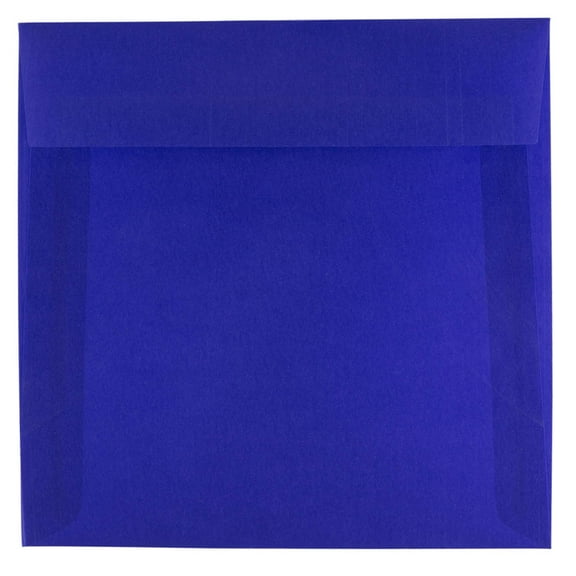 JAM Paper 6.5 x 6.5 Translucent Envelopes, Primary Blue, 250/Pack