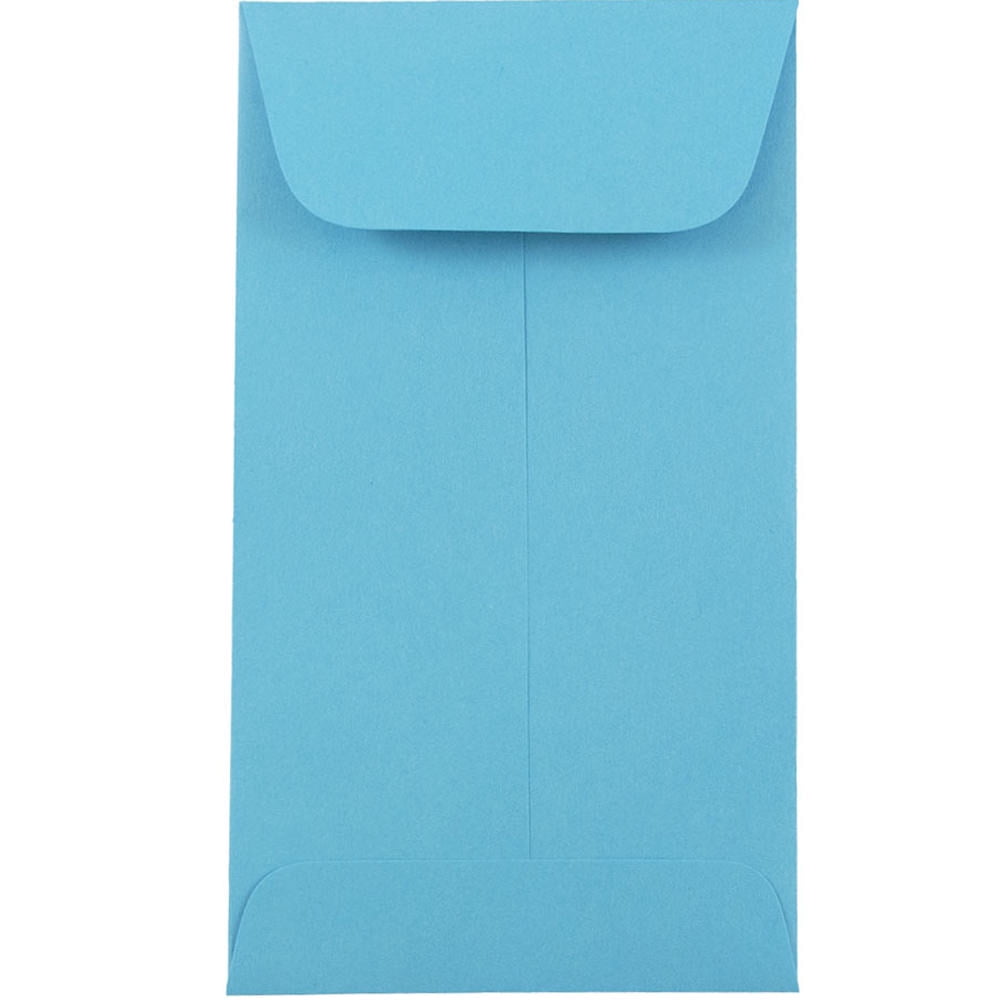 JAM Paper #6 Coin Envelopes, 3 3/8 x 6, Blue, 100/Pack