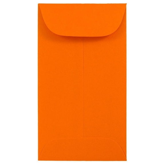 JAM Paper #6 Coin Envelopes, 3 3/8 x 6, Orange, 1000/Carton