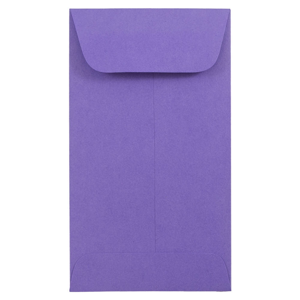 JAM Paper #6 Coin Envelopes, 3 3/8 x 6, Violet, 100 per Pack