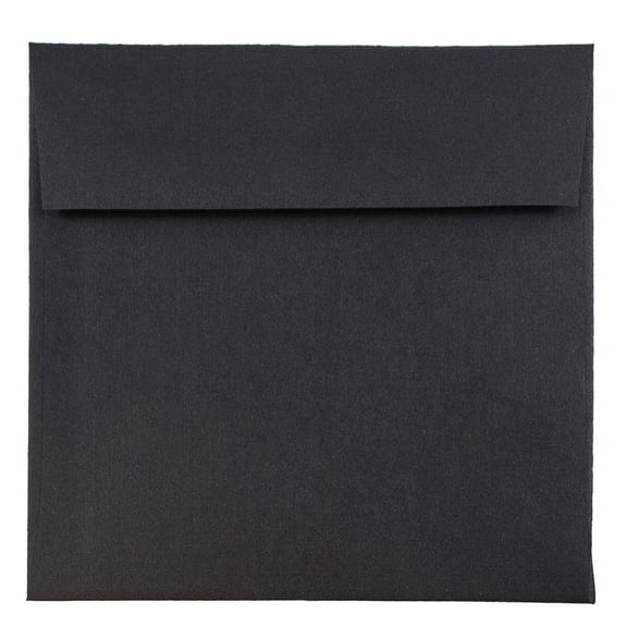 JAM Paper 6 x 6 Square Envelopes, Black Linen, 250/Pack