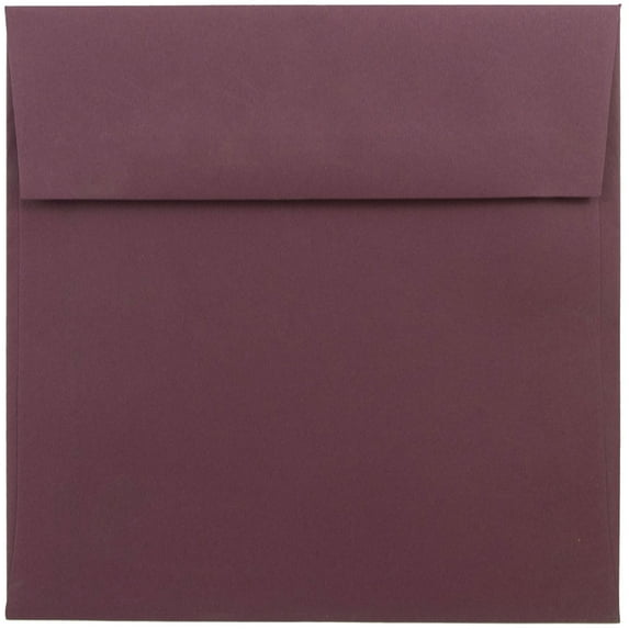 JAM Paper 6 x 6 Square Envelopes, Burgundy, 50/Pack