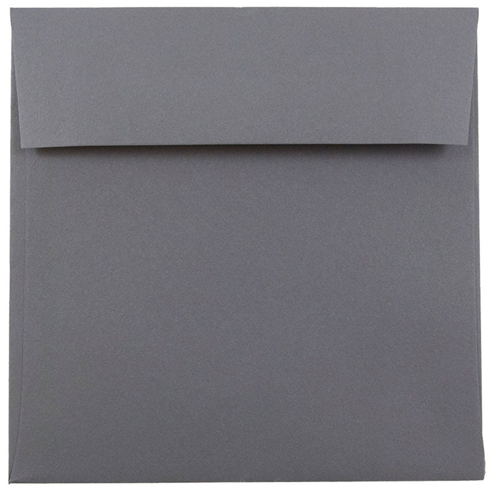 JAM Paper 6 x 6 Square Envelopes, Dark Grey, 25/Pack