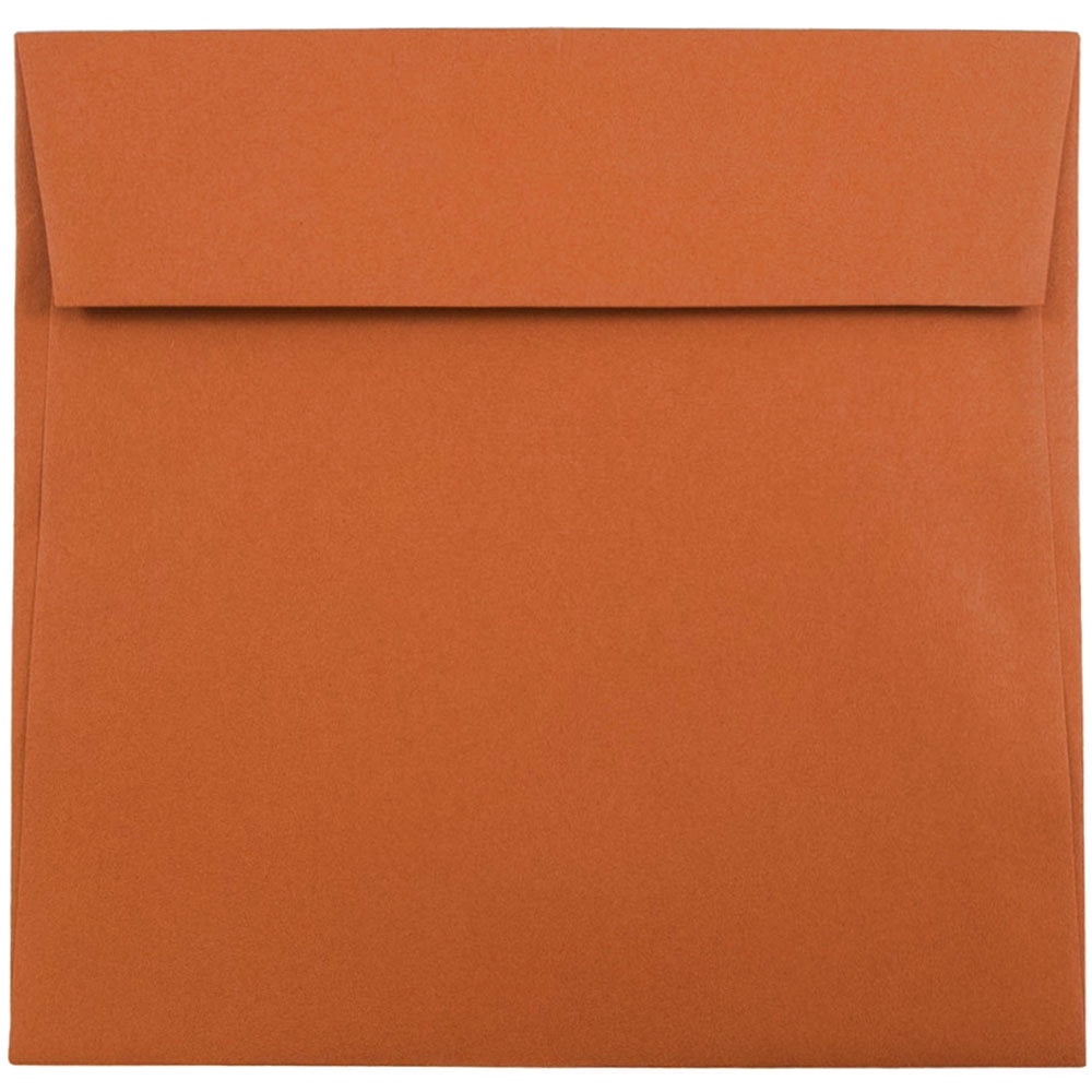 JAM Paper 6 x 6 Square Envelopes, Dark Orange, 25/Pack