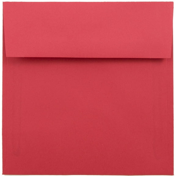 JAM Paper 6 x 6 Square Envelopes, Red, 50 per Pack