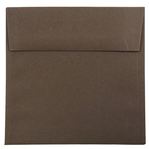 JAM Paper 6 x 6 Square Invitation Envelopes, Dark Brown, 25/Pack