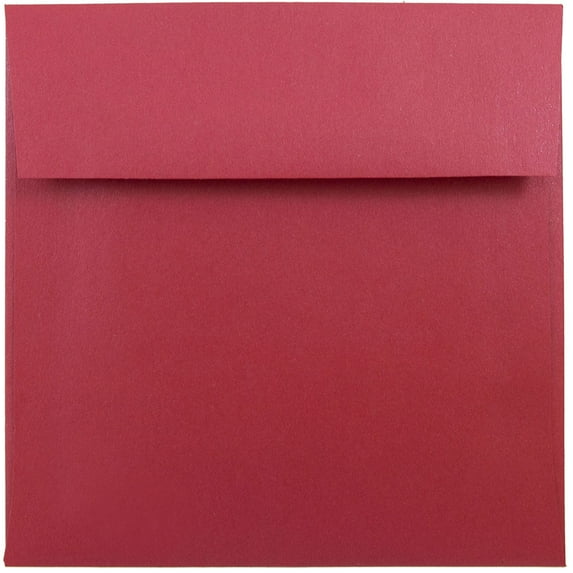 JAM Paper 6 x 6 Square Metallic Invitation Envelopes, Jupiter Red Stardream, 25/Pack