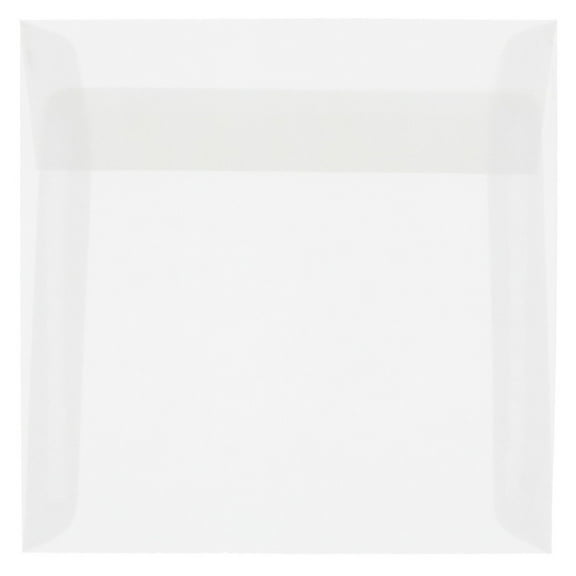 JAM Paper 6 x 6 Translucent Envelopes, Clear, 25/Pack