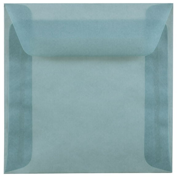 JAM Paper 6 x 6 Translucent Envelopes, Ocean Blue, 25/Pack