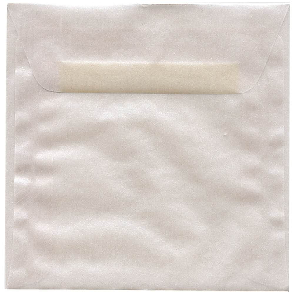 JAM Paper 6 x 6 Translucent Envelopes, Platinum, 50/Pack