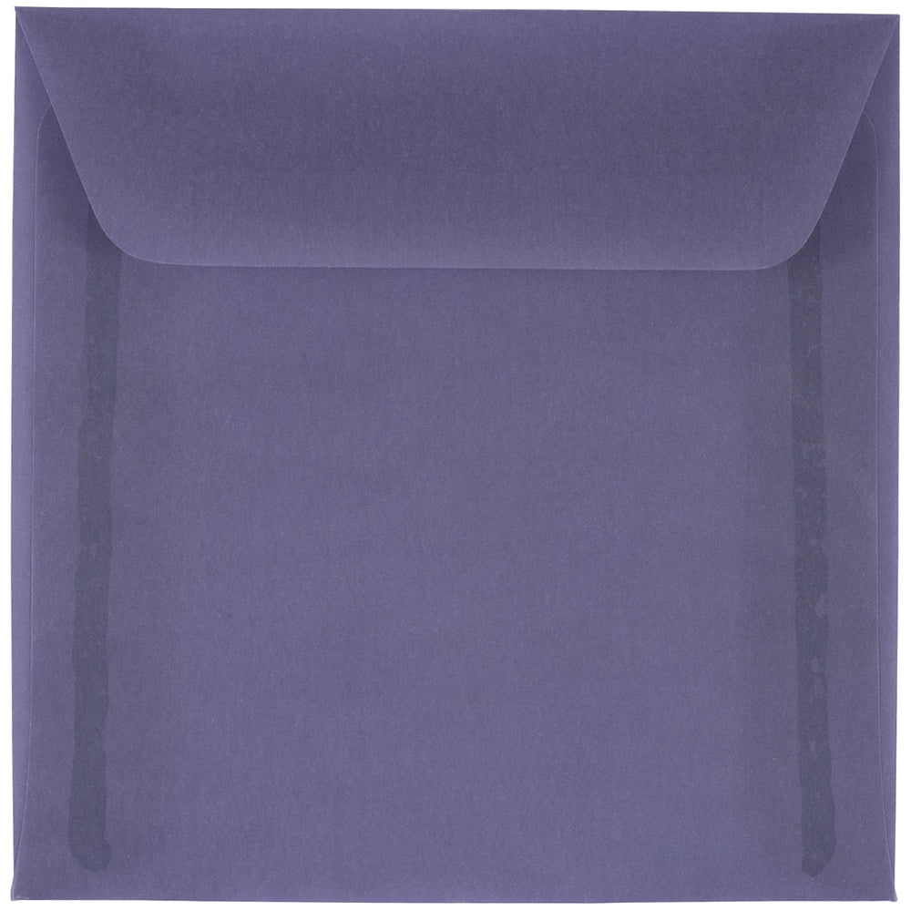 JAM Paper 6 x 6 Translucent Envelopes, Purple, 50/Pack, Wisteria Purple