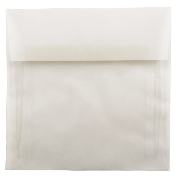 JAM Paper 6 x 6 Translucent Square Envelopes, Clear, 50/Pack
