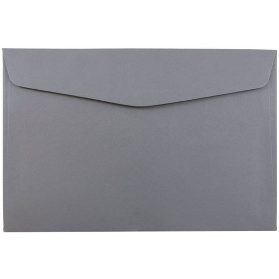 JAM Paper 6 x 9 Booklet Envelopes, Dark Grey, 25/Pack