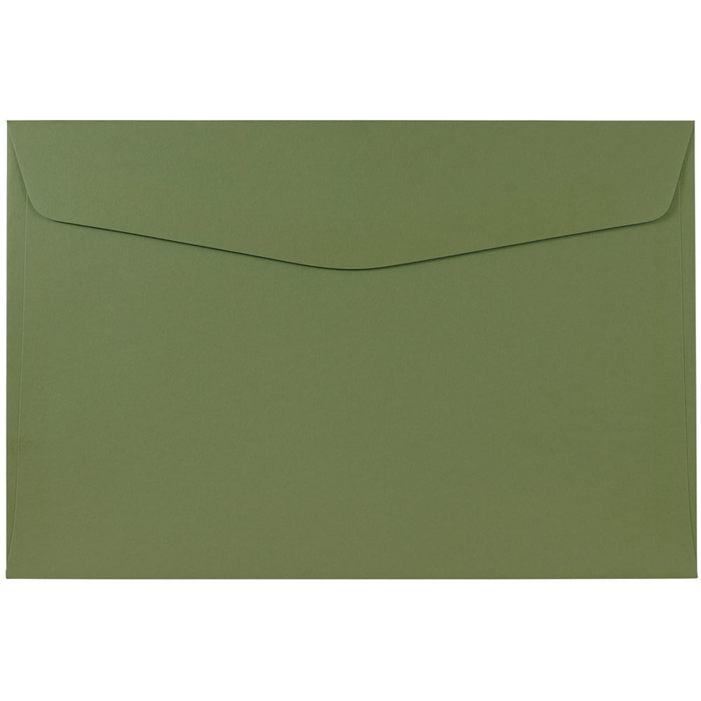 JAM Paper 6 x 9 Booklet Envelopes, Olive, 1000/Carton