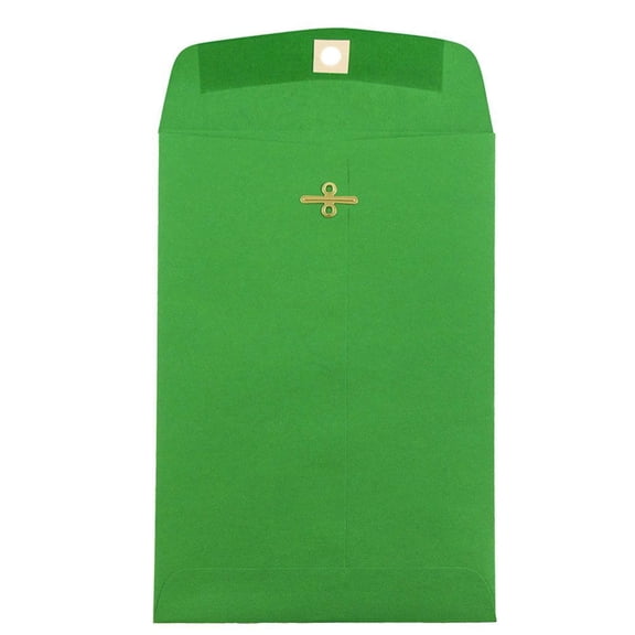 JAM Paper 6 x 9 Clasp Envelopes, Green, 50/Pack