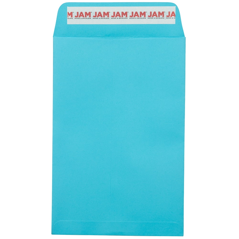 JAM Paper 6 x 9 Open End Colored Catalog Envelopes with Peel and Seal Closure, Blue, 100/Pack