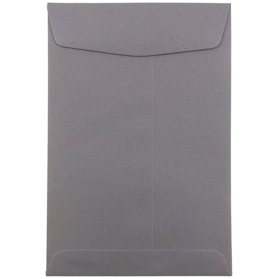 JAM Paper 6 x 9 Open End Envelopes, Dark Grey, 50 per Pack