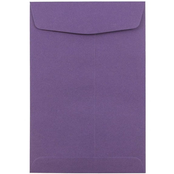 JAM Paper 6 x 9 Open End Envelopes, Dark Purple, 25/Pack