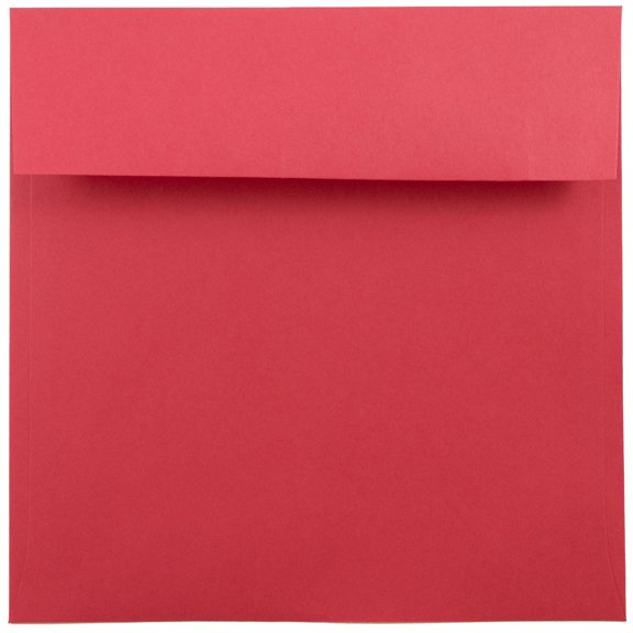 JAM Paper 7 1/2 x 7 1/2 Square Envelopes, Red, 100/Pack