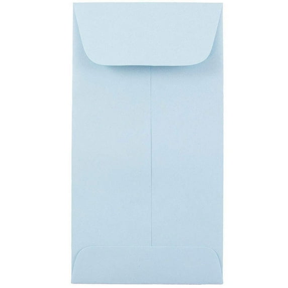 JAM Paper #7 Coin Envelopes, 3.5x6.5, Baby Blue, 25/Pack