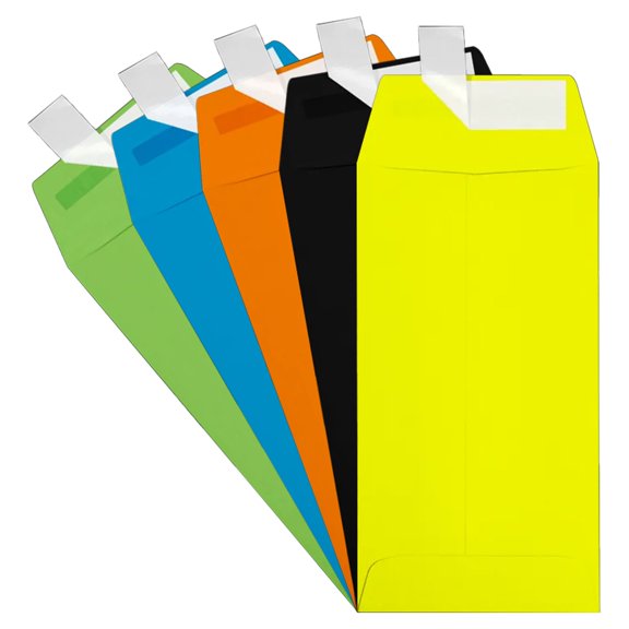 JAM Paper #7 Coin Envelopes, Peel & Seal, 3 1/2 x 6 1/2, Assorted, 150/Pack
