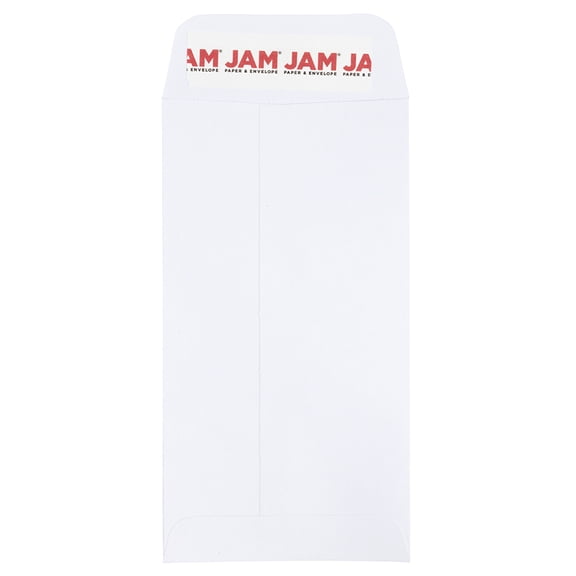 JAM Paper #7 Coin Envelopes with Peel and Seal Closure, 3-1/2" x 6-1/2", White, 50 Per Pack