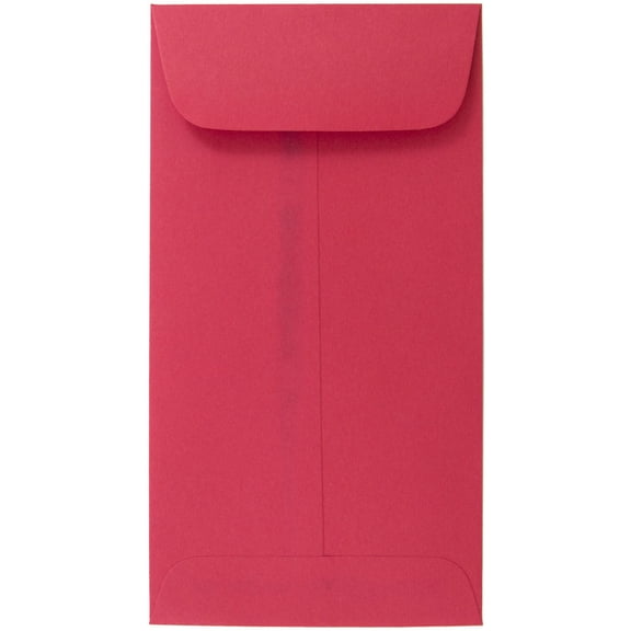 JAM Paper #7 Coin Open End Envelopes, 3 1/2" x 6 1/2", Red, 100 per Pack