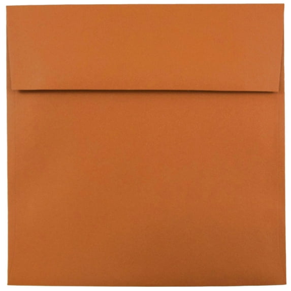 JAM Paper 8.5 x 8.5 Square Envelopes, Dark Orange, 50/Pack