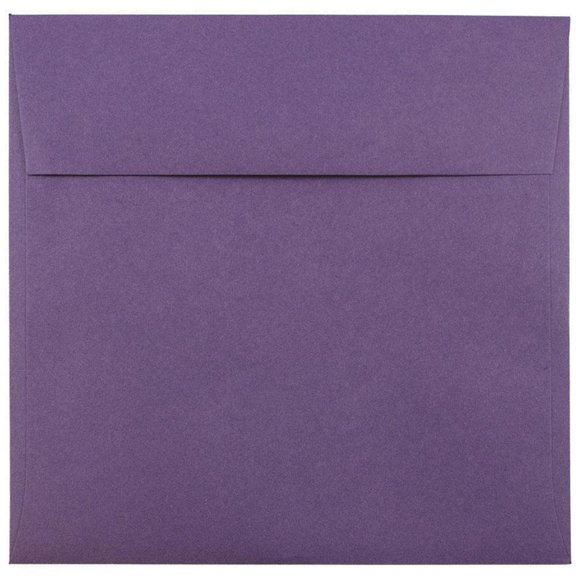 JAM Paper 8.5 x 8.5 Square Envelopes, Dark Purple, 50/Pack