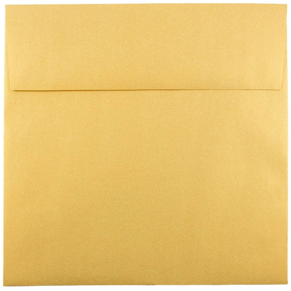 JAM Paper 8.5 x 8.5 Square Envelopes, Gold Metallic, 50/Pack