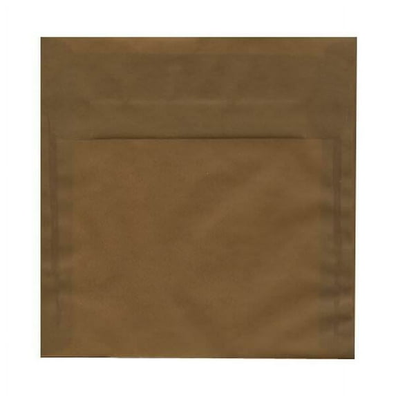 JAM Paper 8.5 x 8.5 Translucent Envelopes, Brown, 25/Pack