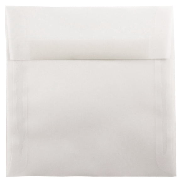 JAM Paper 8.5 x 8.5 Translucent Envelopes, Clear, 25 per Pack