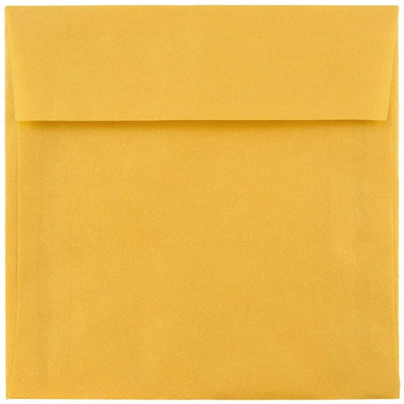 JAM Paper 8.5 x 8.5 Translucent Envelopes, Gold, 50/Pack