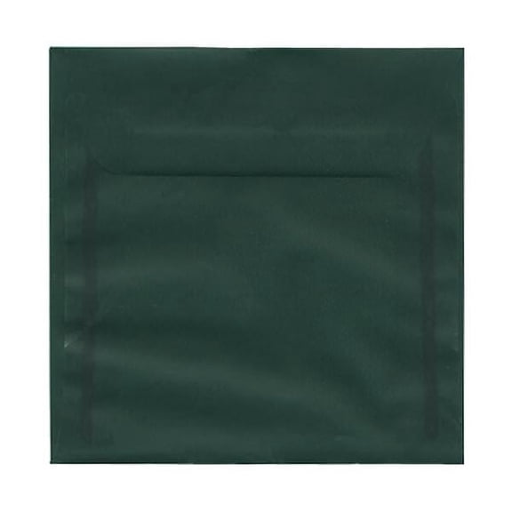 JAM Paper 8.5 x 8.5 Translucent Envelopes, Green, 25/Pack