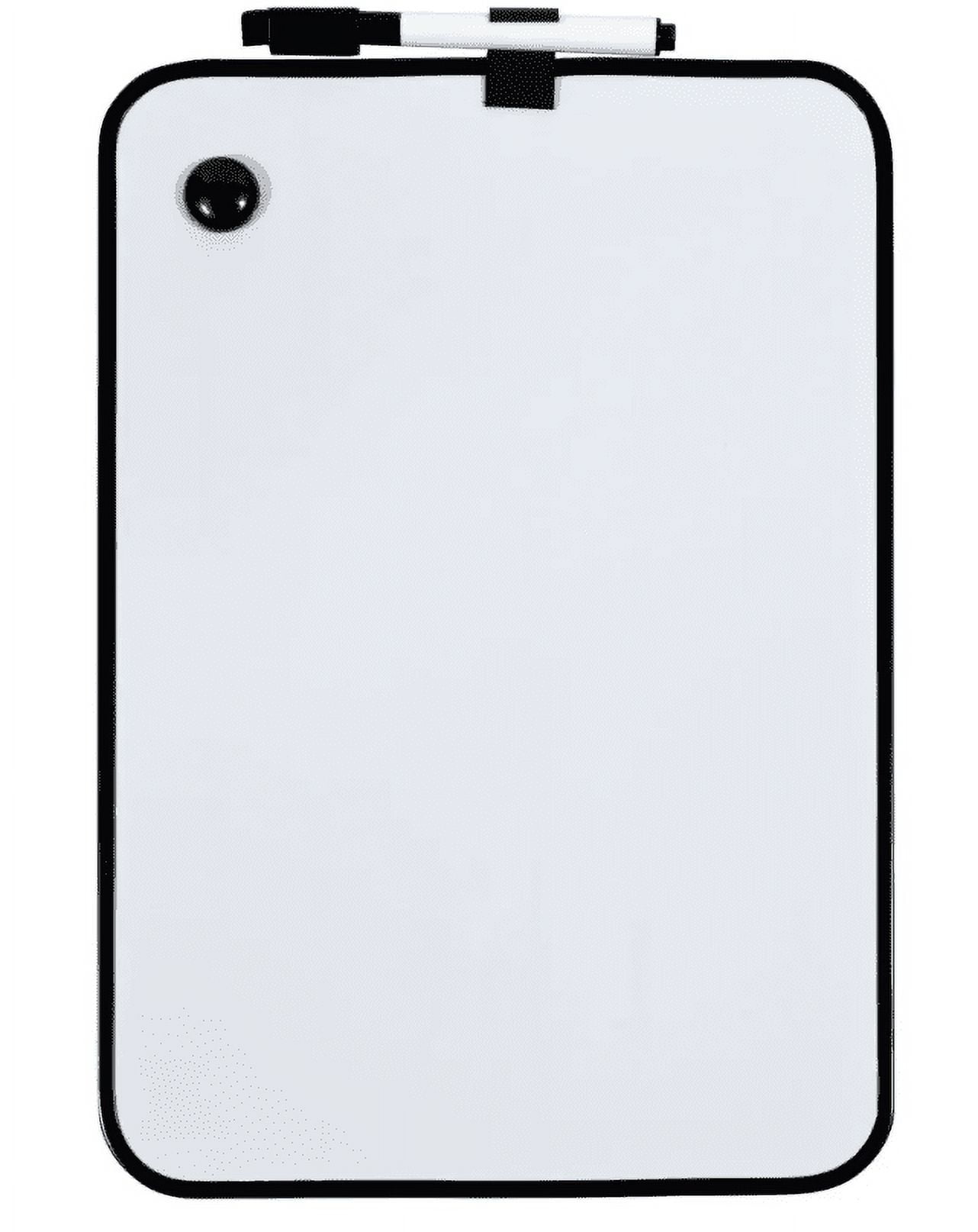 8 x 12 Magnetic White Foam Plastic Dry Erase Board with Black Border